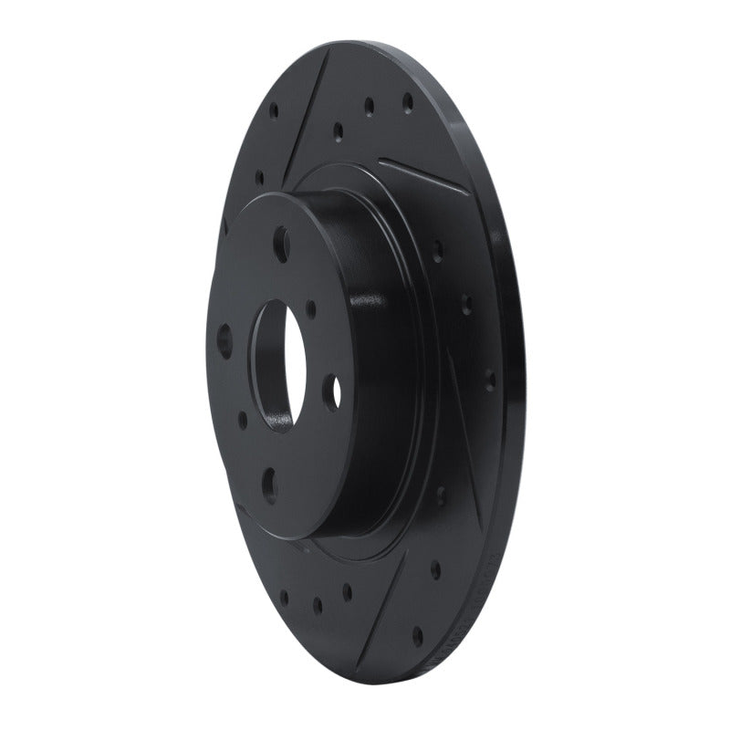 R1 87-89 Toyota MR2 Rear Left Drilled & Slotted Black Brake Rotor
