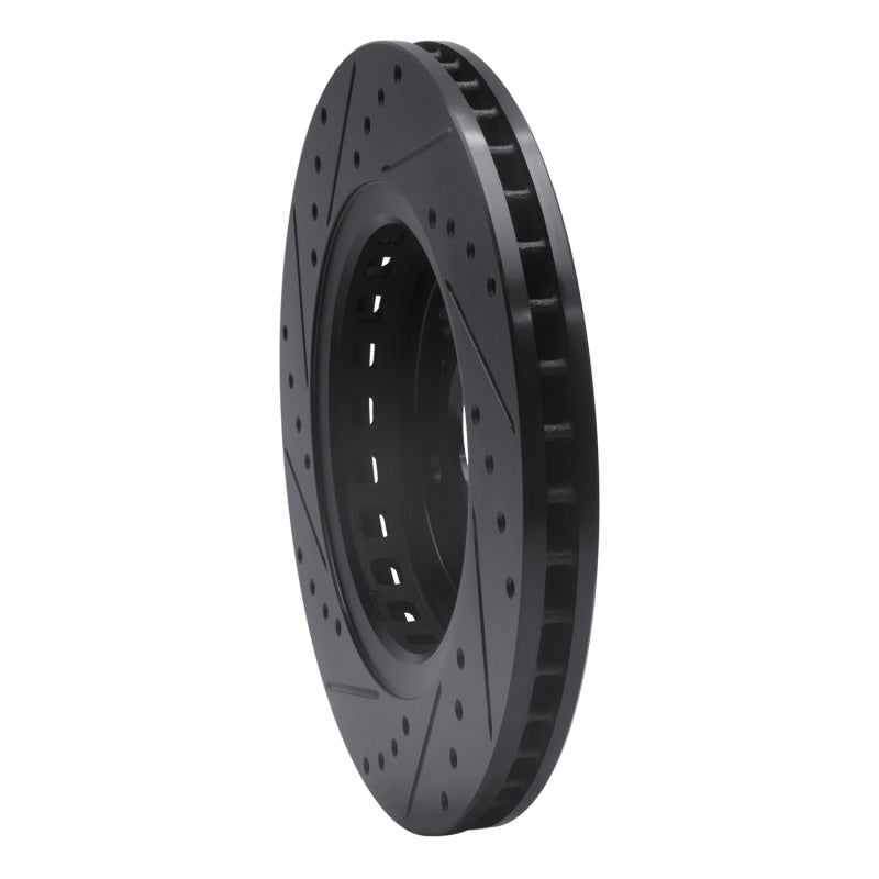 R1 14-20 Acura MDX Front Right Drilled & Slotted Black Brake Rotor