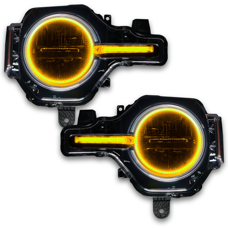 Oracle 21-22 Ford Bronco Headlight Halo Kit w/DRL Bar - Base Headlights -w/2.0 Controller
