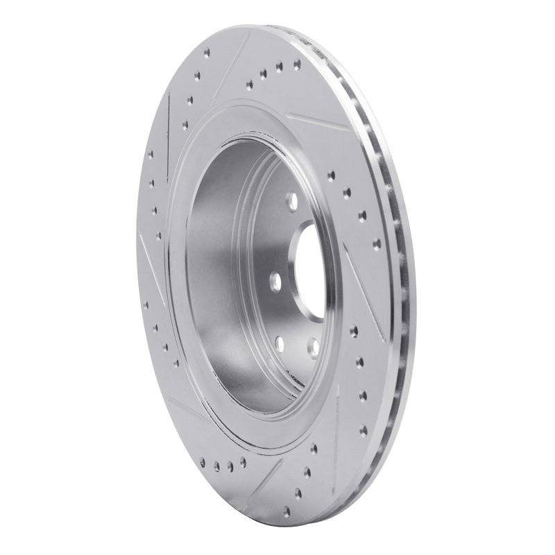 R1 09-24 Infiniti Q70 Rear Right Drilled & Slotted Silver Brake Rotor