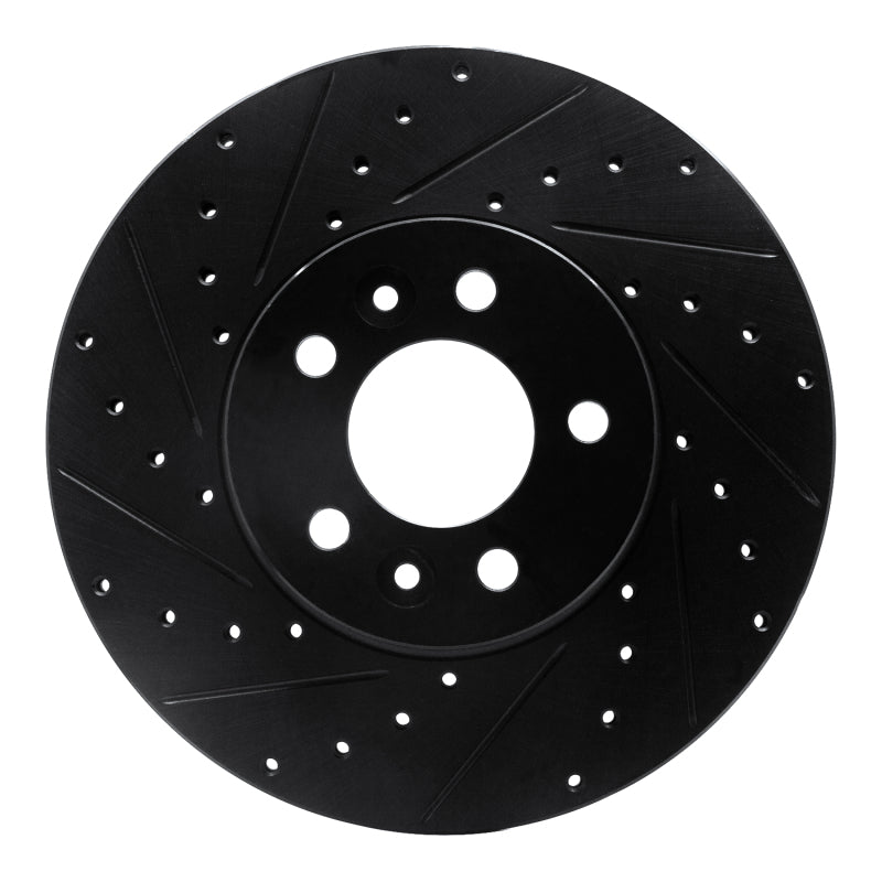 R1 98-02 Ford Crown Victoria Front Left Drilled & Slotted Black Brake Rotor