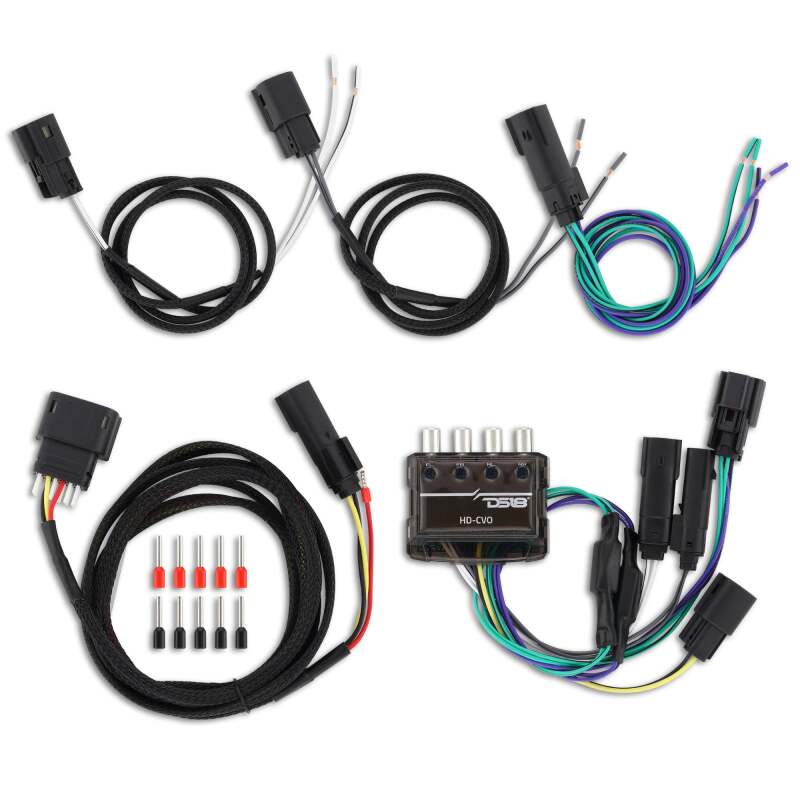 DS18 2023+ Harley Road Glide CVO & ULTRA P+P Harness 4ch Line Output Converter Rear Plug+Play Wiring