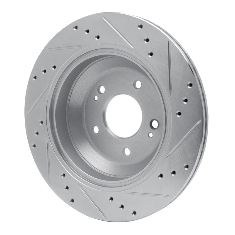 DFC 11-17 Hyundai Equus Rear Left Drilled & Slotted Silver Brake Rotor
