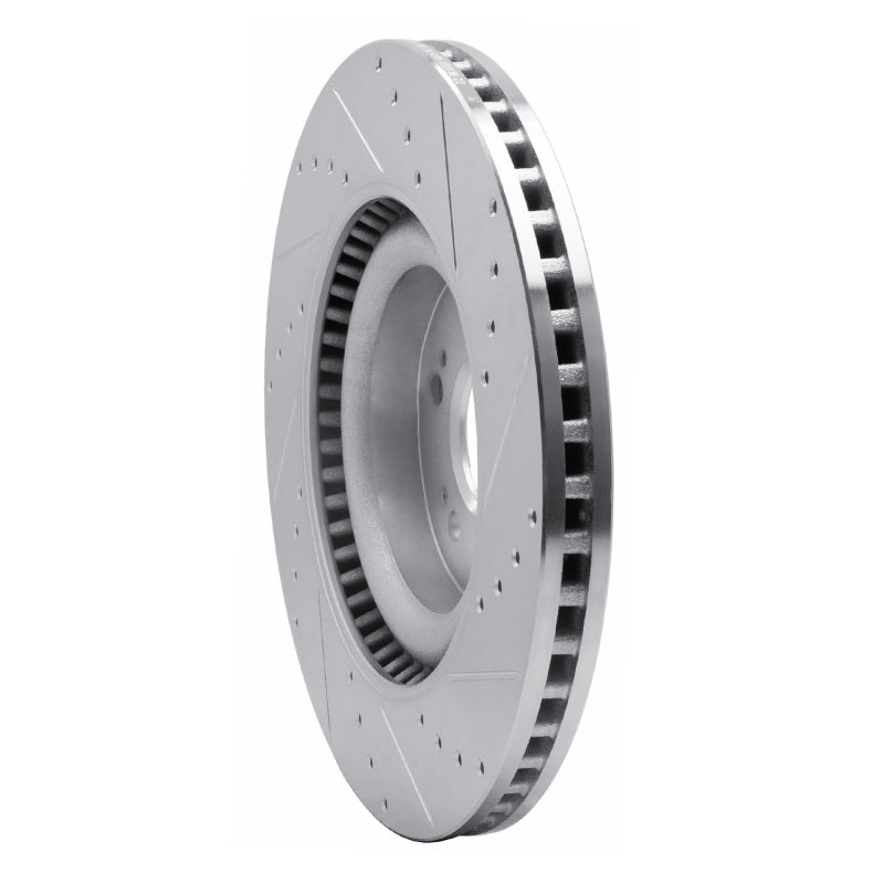 DFC 18-20 Genesis G80 Front Left Drilled & Slotted Silver Brake Rotor